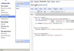 Google Apps Script in Google Sites