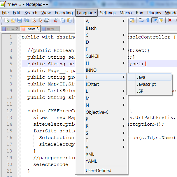 Turn on Java to view Apex in Notepad++