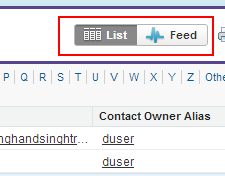 Alternate between data List and Chatter Feed
