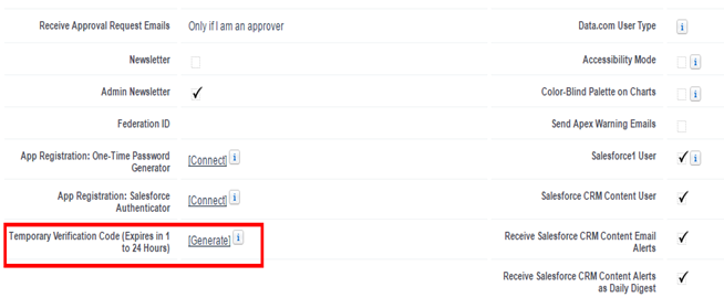 Temporary Verification in Salesforce.com