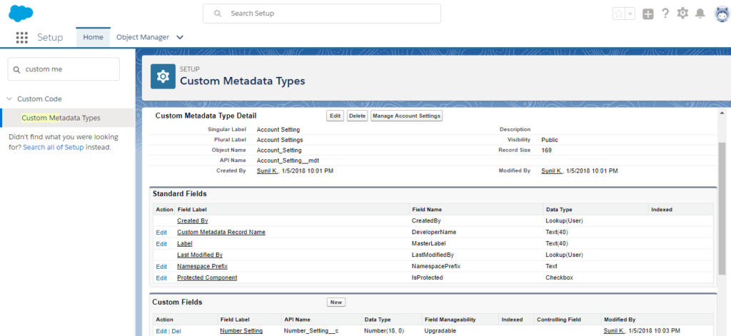 Salesforce Custom Metadata Types