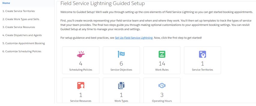 Field Service Settings Click on Go to Guided setup