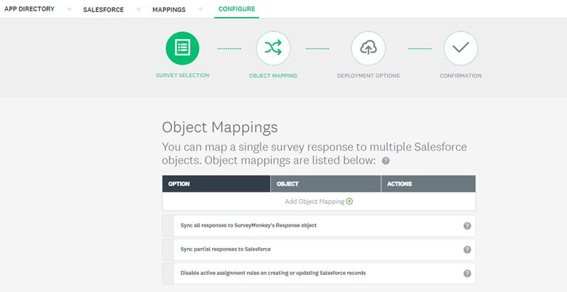 Survey Monkey  Add Object Mapping