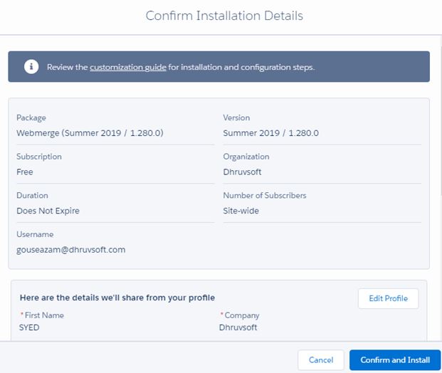 Click Confirm and Install Click Confirm and Install