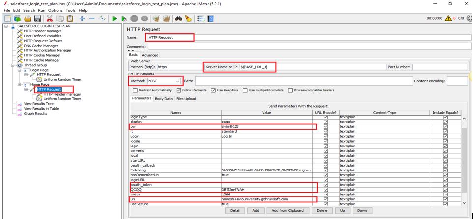 HTTP request - Salesforce application testing