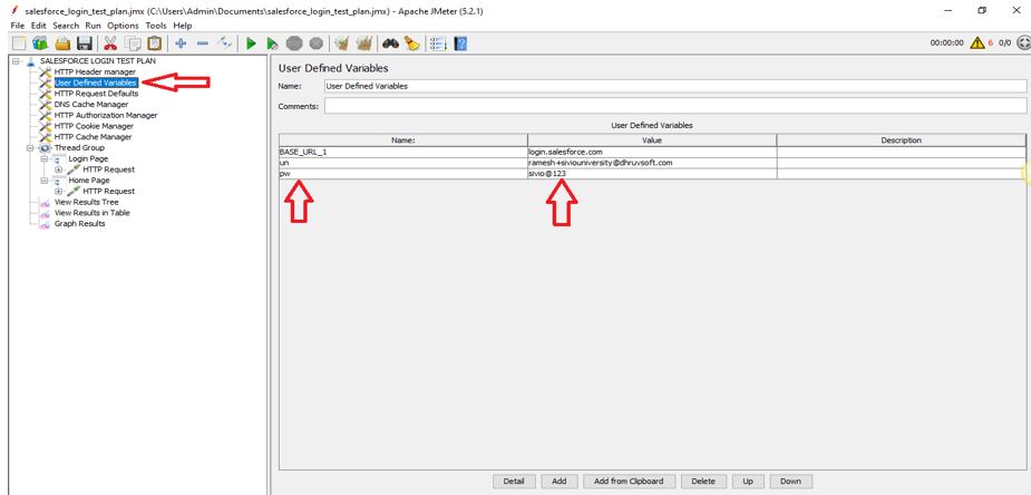 User defined variables