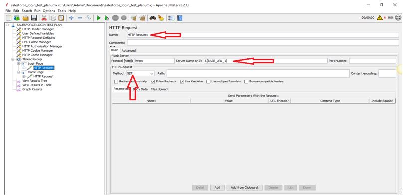 HTTP request steps - Salesforce application testing