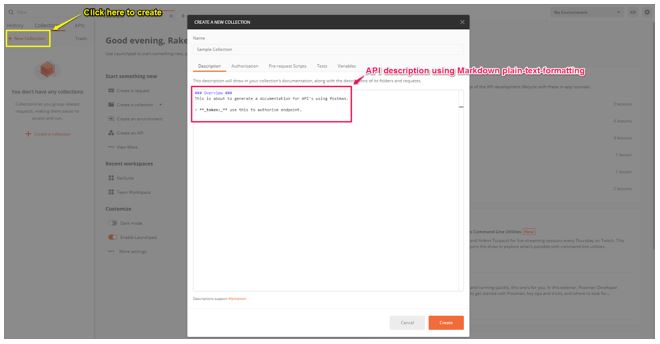 Postman API - Creating a sample collection